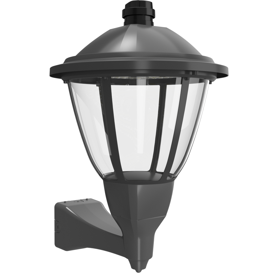 RAB HTG-RWM/480/7PRS Heritage Round Outdoor Wall Sconce – 60W-120W Selectable – Type III/Type V Distribution – 3000K/4000K/5000K Selectable – 5089-15401 Lumens – 480V – NEMA 7-Pin Photocontrol Receptacle – Bronze Finish