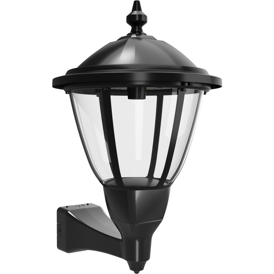 RAB HTG-RWMB/480/MVS Heritage Round Outdoor Wall Sconce – 60W-120W Selectable – Type III/Type V Distribution – 3000K/4000K/5000K Selectable – 5089-15401 Lumens – 480V – Multi-Level Motion Sensor – Black Finish