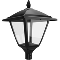 RAB HTG-SB/LCBS/MVS Heritage Square Outdoor Post Top Light – 60W-120W Selectable – Type III/Type V Distribution – 3000K/4000K/5000K Selectable – 5089-15401 Lumens – 120-277V – Lightcloud Blue – Multi-Level Motion Sensor – Black Finish