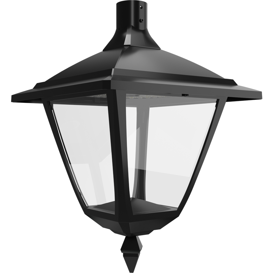 RAB HTG-SPB Heritage Square Outdoor Pendant Light – 60W-120W Selectable – Type III/Type V Distribution – 3000K/4000K/5000K Selectable – 5089-15401 Lumens – 120-277V – Black Finish