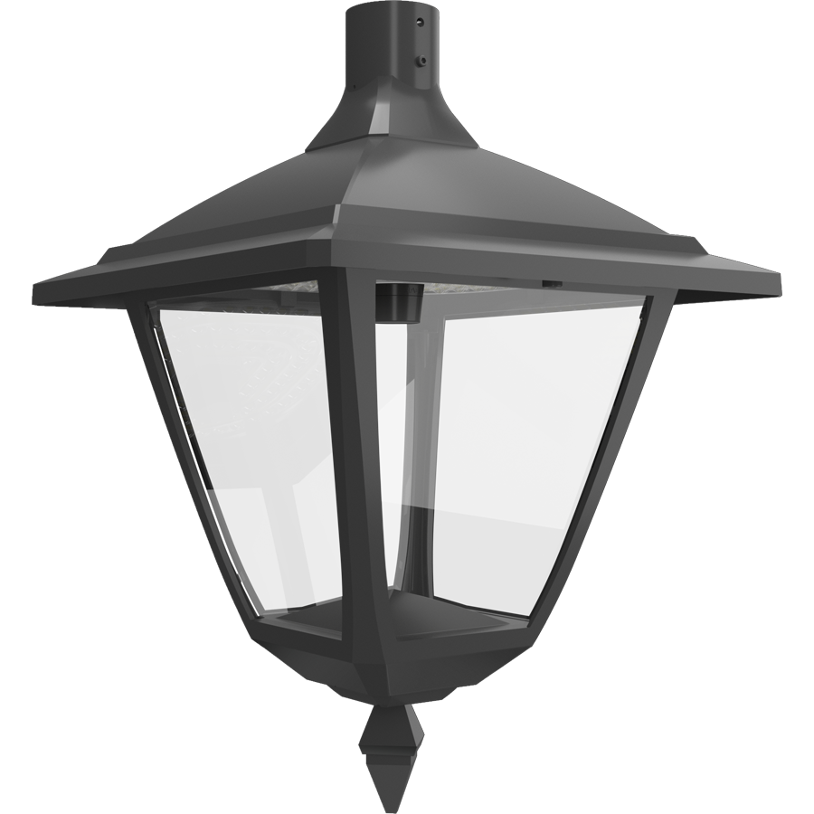 RAB HTG-SP/MVS Heritage Square Outdoor Pendant Light – 60W-120W Selectable – Type III/Type V Distribution – 3000K/4000K/5000K Selectable – 5089-15401 Lumens – 120-277V – Multi-Level Motion Sensor – Bronze Finish