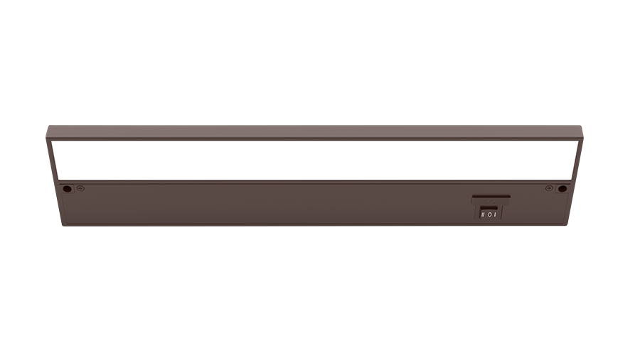 RAB KNOOKFA16 KNOOK Field-Adjustable LED Under Cabinet Light – 16" – 9W – Selectable 2700K/3000K/3500K/4000K/5000K – 351-796 Lumens – 120V – Brown Finish