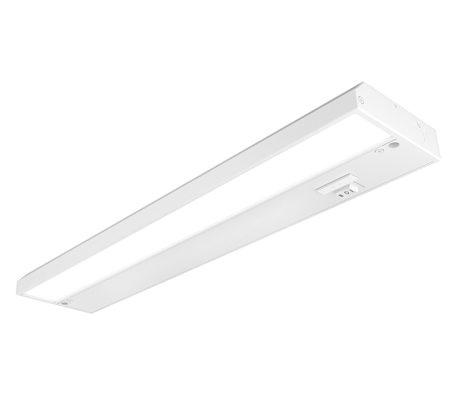 RAB KNOOKFA16W KNOOK Field-Adjustable LED Under Cabinet Light – 16" – 9W – Selectable 2700K/3000K/3500K/4000K/5000K – 351-796 Lumens – 120V – White Finish