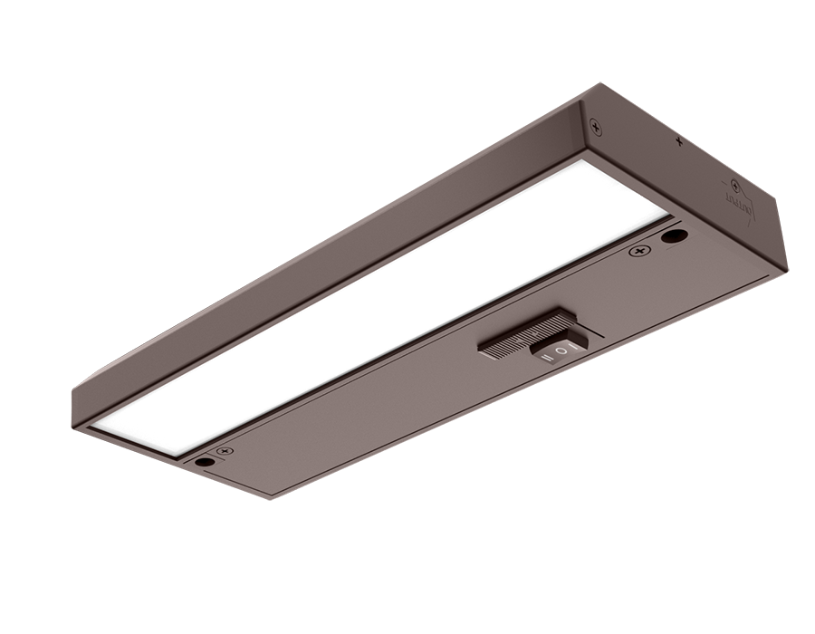 RAB KNOOKFA8 KNOOK Field-Adjustable LED Under Cabinet Light – 8" – 4W – Selectable 2700K/3000K/3500K/4000K/5000K – 164-353 Lumens – 120V – Brown Finish