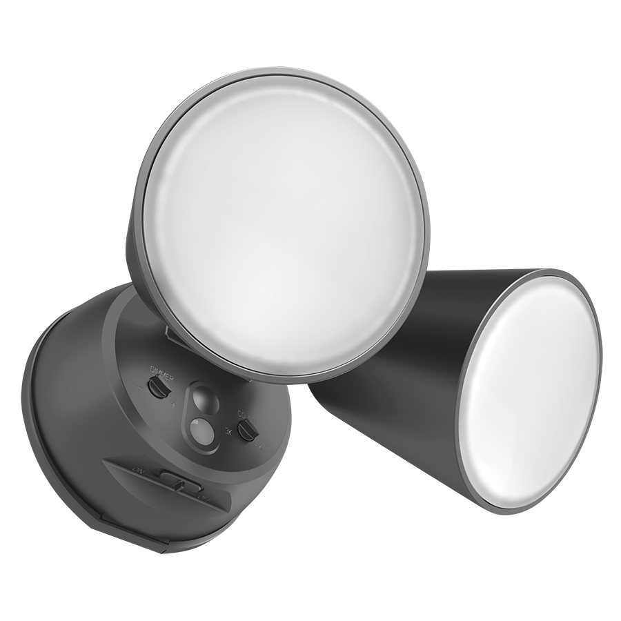 RAB L2X LUMINATOR Dual Head Flood Light – 20W – Selectable 3000K/4000K/5000K – 2000-2094 Lumens – 120V – No PIR Sensor – Bronze Finish