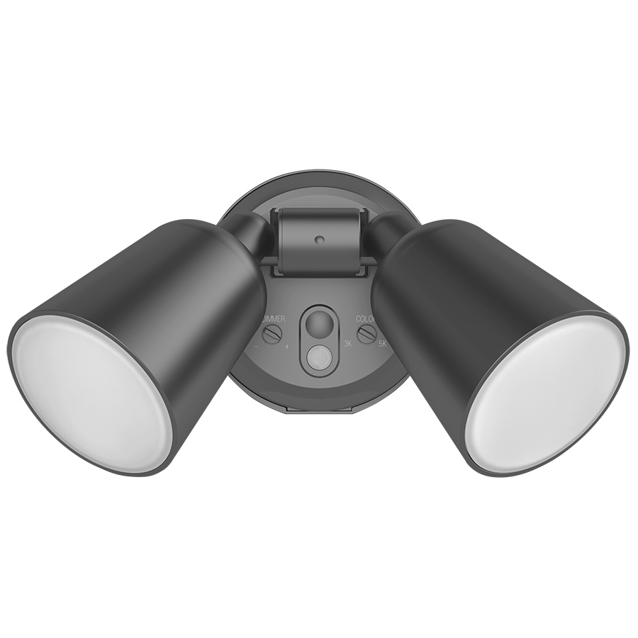 RAB L2X LUMINATOR Dual Head Flood Light – 20W – Selectable 3000K/4000K/5000K – 2000-2094 Lumens – 120V – No PIR Sensor – Bronze Finish