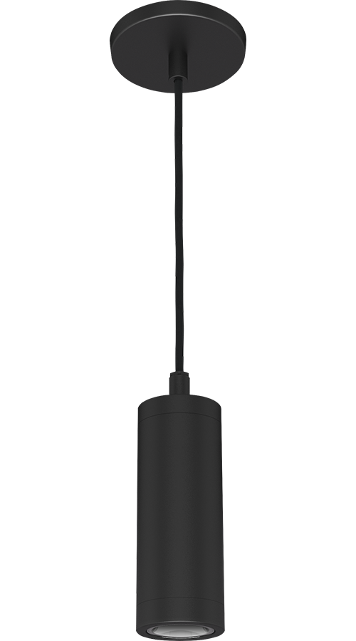 RAB CDLED2PC-10W-40D927-K CDLED 2" Pendant Cylinder Light – Cord Mount – 10W – 2700K – 40° Beam Angle – 583 Lumens – 120-277V – Black Finish