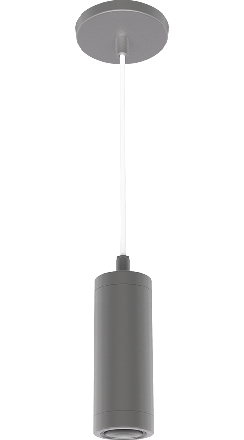 RAB CDLED2PC-10W-30D930-S CDLED 2" Pendant Cylinder Light – Cord Mount – 10W – 3000K – 30° Beam Angle – 596 Lumens – 120-277V – Silver Finish