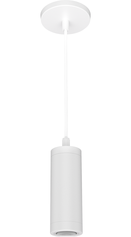 RAB CDLED2PC-10W-WW940-W CDLED 2" Pendant Cylinder Light – Cord Mount – 10W – 4000K – Wide Beam – 755 Lumens – 120-277V – White Finish