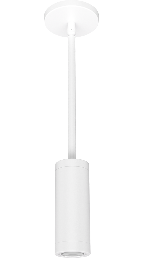 RAB CDLED2PS-10W-WW930-W CDLED 2" Pendant Cylinder Light – Stem Mount – 10W – 3000K – Wide Beam – 715 Lumens – 120-277V – White Finish