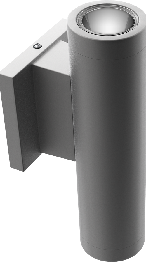 RAB CDLED2WU-10W-WW930-S CDLED 2" Wall Mount Uplight Cylinder Light – 10W – 3000K – Wide Beam – 596 Lumens – 120-277V – Silver Finish