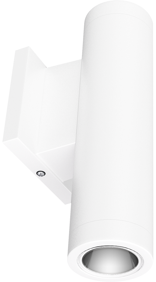 RAB CDLED2W-20W-20D940-W CDLED 2" Wall Mount Up/Down Cylinder Light – 20W – 4000K – 20° Beam Angle – 1513 Lumens – 120-277V – White Finish