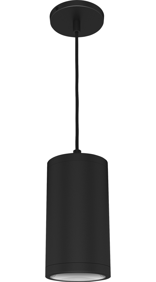 RAB CDLED4PC-20W-80D940-K CDLED 4" Pendant Cylinder Light – Cord Mount – 20W – 4000K – 80° Beam Angle – 1853 Lumens – 120-277V – Black Finish