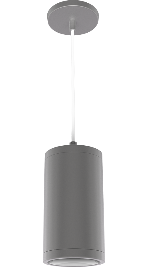 RAB CDLED4PC-20W-80D950-S CDLED 4" Pendant Cylinder Light – Cord Mount – 20W – 5000K – 80° Beam Angle – 1843 Lumens – 120-277V – Silver Finish