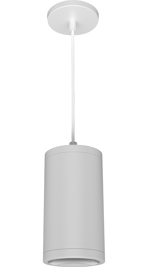RAB CDLED4PC-20W-80D950-W CDLED 4" Pendant Cylinder Light – Cord Mount – 20W – 5000K – 80° Beam Angle – 1843 Lumens – 120-277V – White Finish