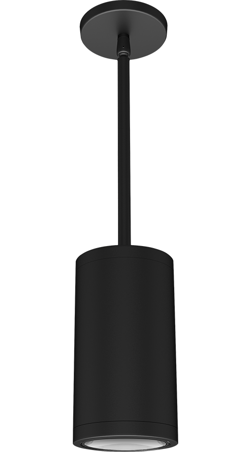 RAB CDLED4PS-20W-80D950-K CDLED 4" Pendant Cylinder Light – Stem Mount – 20W – 5000K – 80° Beam Angle – 1800 Lumens – 120-277V – Black Finish