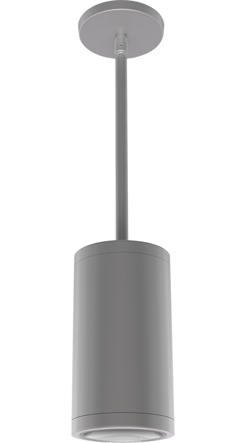 RAB CDLED4PS-20W-50D940-S CDLED 4" Pendant Cylinder Light – Stem Mount – 20W – 4000K – 50° Beam Angle – 1808 Lumens – 120-277V – Silver Finish