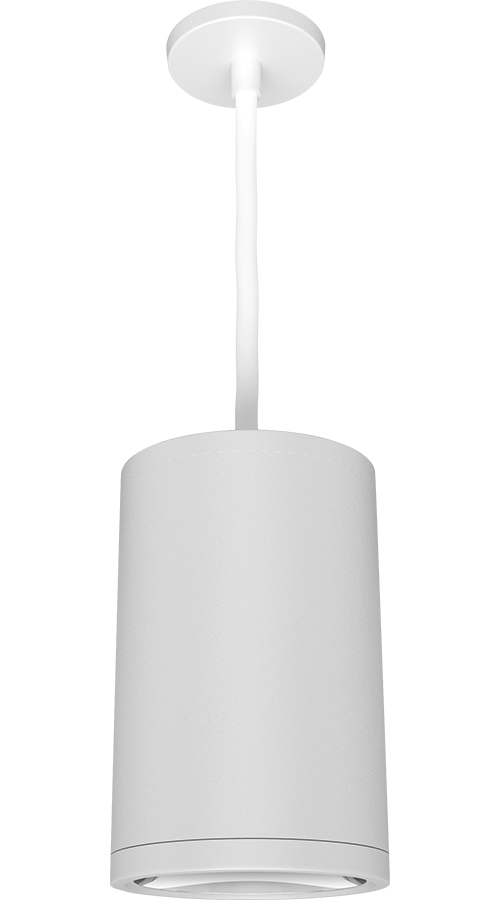 RAB CDLED6PC-20W-80D927-W CDLED 6" Pendant Cylinder Light – Cord Mount – 20W – 2700K – 80° Beam Angle – 1577 Lumens – 120-277V – White Finish