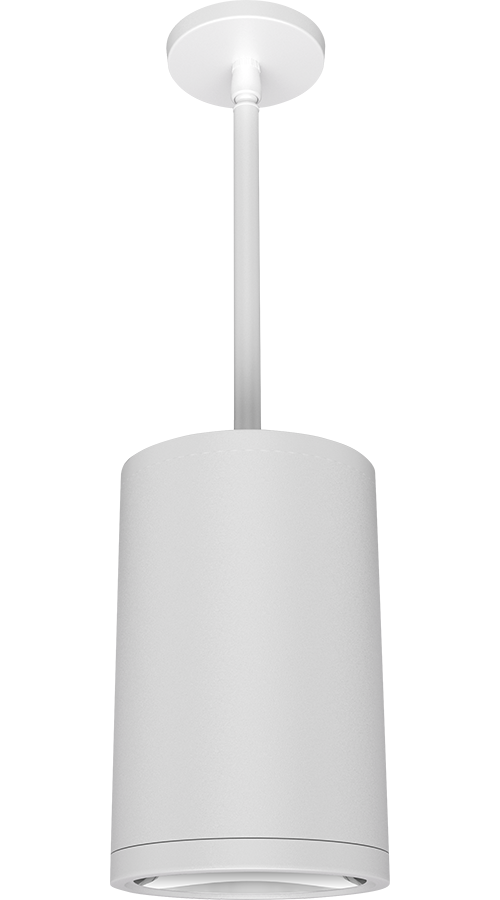 RAB CDLED6PS-20W-50D930-W CDLED 6" Pendant Cylinder Light – Stem Mount – 20W – 3000K – 50° Beam Angle – 1738 Lumens – 120-277V – White Finish