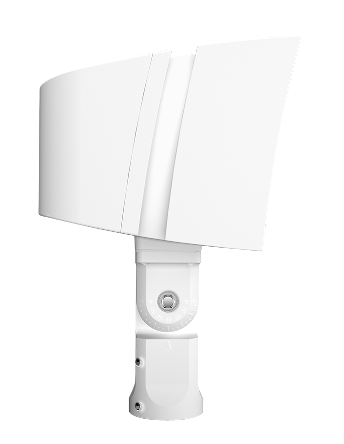 RAB FFLEDLSFW FFLED Field-Adjustable Large LED Flood Light – 120W/180W/230W Selectable – 4000K/5000K Selectable – 18739-38662 Lumens – 120-277V – Slipfitter Mount – White Finish