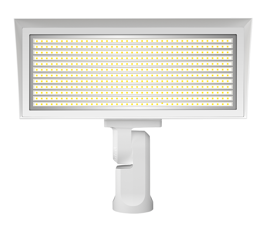 RAB FFLEDLSFW FFLED Field-Adjustable Large LED Flood Light – 120W/180W/230W Selectable – 4000K/5000K Selectable – 18739-38662 Lumens – 120-277V – Slipfitter Mount – White Finish