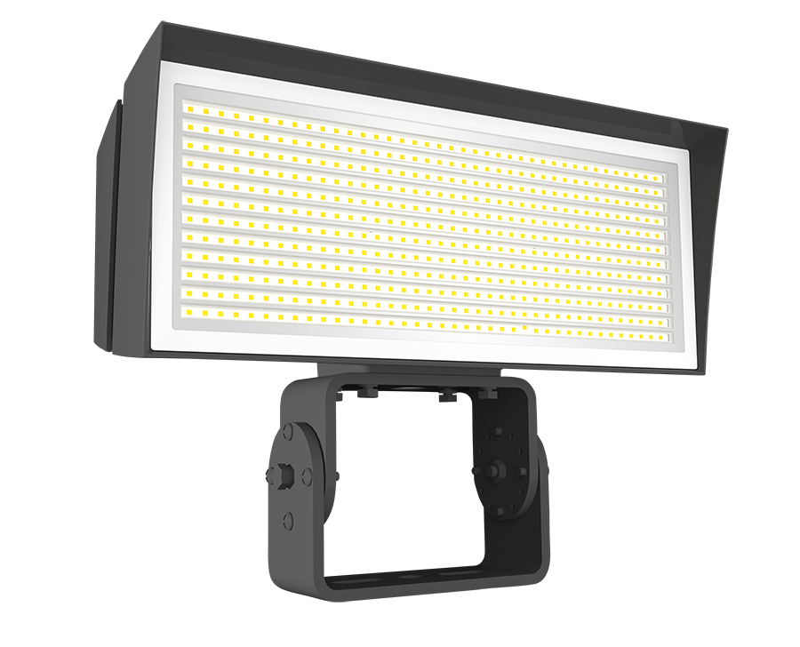 RAB FFLEDLYT FFLED Field-Adjustable Large LED Flood Light – 120W/180W/230W Selectable – 3000K – 17411-36140 Lumens – 120-277V – Trunnion Mount – Bronze Finish