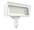 RAB FFLEDMYW FFLED Field-Adjustable Medium LED Flood Light – 52W/80W Selectable – 3000K – 7467-9758 Lumens – 120-277V – Knuckle Mount – White Finish