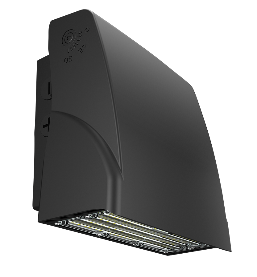 RAB SLIM17FA30ADJ Field-Adjustable Wall Pack – 30W – Selectable 3000K/4000K/5000K – 3540-3813 Lumens – 120-277V – Integrated Photocell – Adjustable Light Engine – Bronze Finish