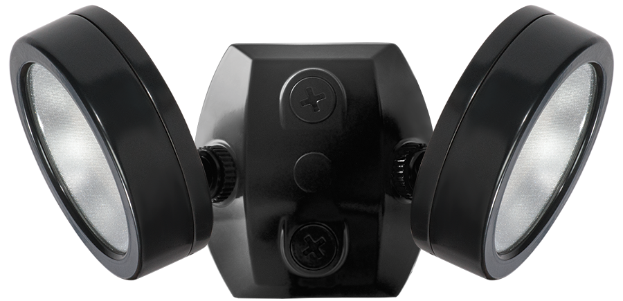 RAB LES2X13YB LESLIE Dual Head Bullet Flood Light – 26W – 3000K – 2538 Lumens – 120V – 80 CRI – Black Finish