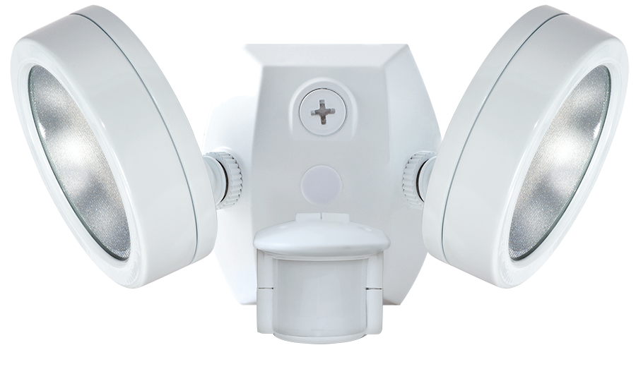 RAB SMSLES2X13W LESLIE SMS Dual Head Bullet Flood Light – 26W – 5000K – 2716 Lumens – 120V – 80 CRI – White Finish