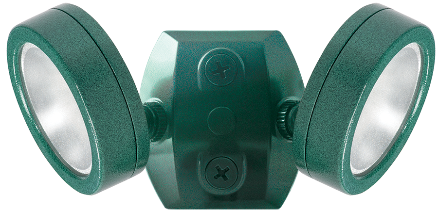 RAB LES2X13NVG LESLIE Dual Head Bullet Flood Light – 26W – 4000K – 2694 Lumens – 120V – 80 CRI – Verde Green Finish