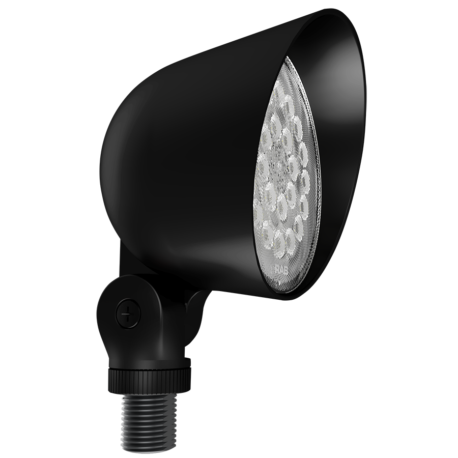 RAB LF17B L17 Field-Adjustable Landscape Light – Selectable 1W/2W/4W/5W/8W – Selectable 2700K/3000K/3500K/4000K/5000K – 179-1115 Lumens – 120V – Knuckle Mount – Black Finish