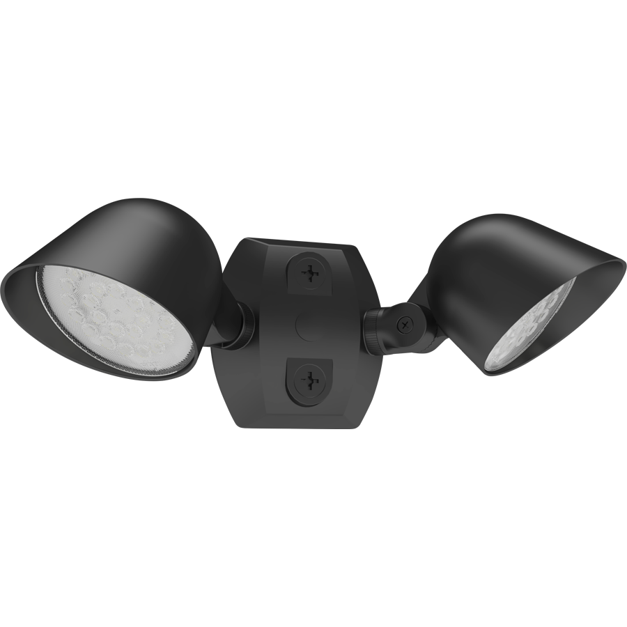 RAB LF17X2B Field-Adjustable Landscape Light – Dual Head – Selectable 2W/4W/8W/10W/16W – Selectable 2700K/3000K/3500K/4000K/5000K – 358-2230 Lumens – 120V – Black Finish