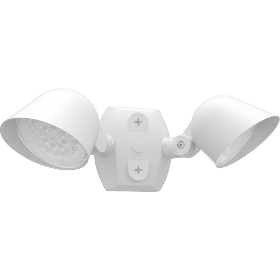 RAB LF17X2W Field-Adjustable Landscape Light – Dual Head – Selectable 3W/5W/8W/10W/16W – Selectable 2700K/3000K/3500K/4000K/5000K – 358-2230 Lumens – 120V – White Finish