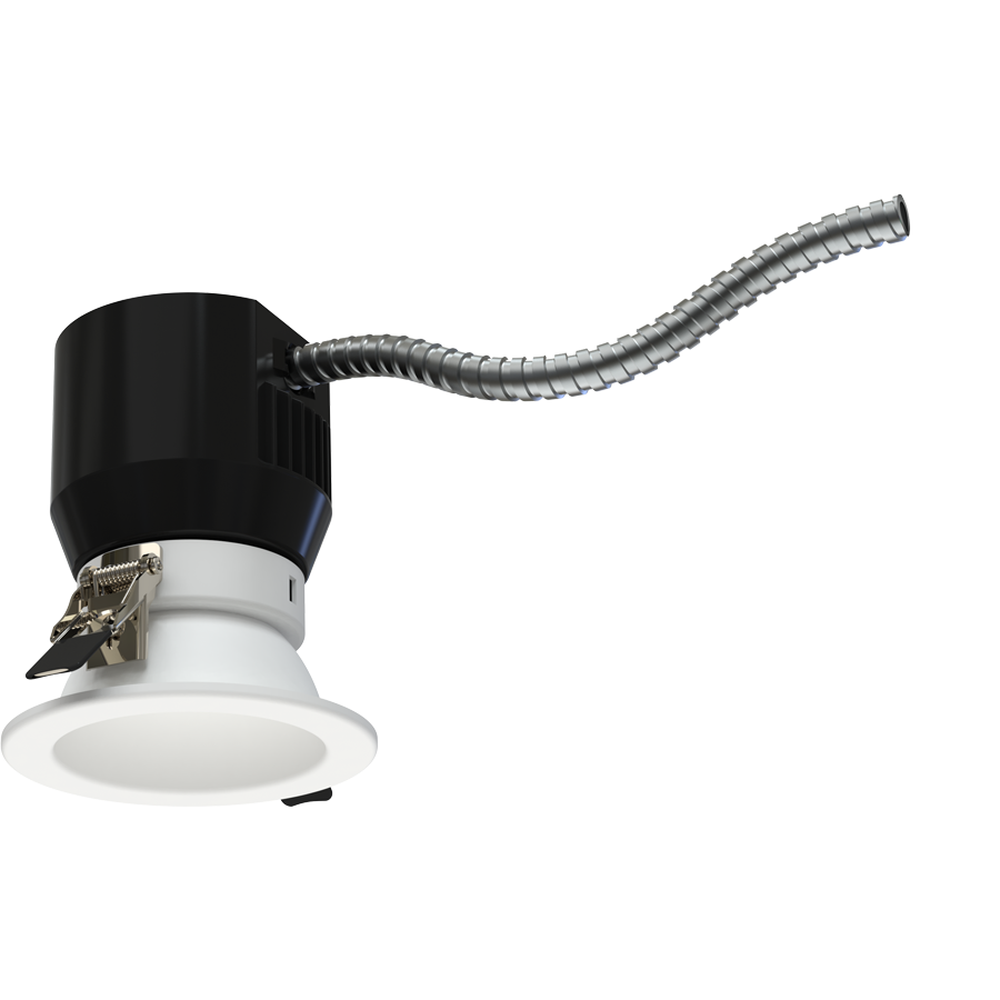 RAB ND22-12-3RW ND22 3-Inch Modular Downlight – Selectable 12W – 3-Wattage & 5-CCT Selectable – Adjustable Beam Angle – White Round Trim – 120-277V – 600-1000 Lumens