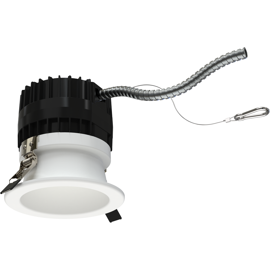 RAB ND22-20-4HRW ND22 4-Inch Modular Downlight – Selectable 20W – 3-Wattage & 5-CCT Selectable – Adjustable Beam Angle – Haze Cone White Round Trim – 120-277V – 1150-1800 Lumens