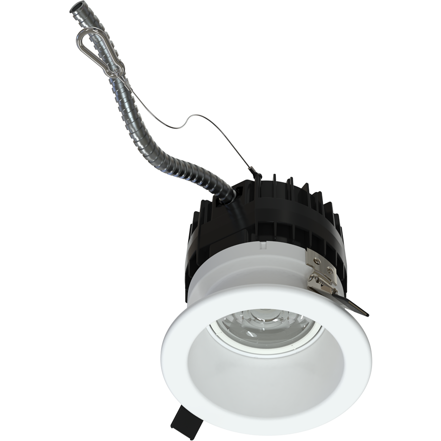 RAB ND22-20-4HRW ND22 4-Inch Modular Downlight – Selectable 20W – 3-Wattage & 5-CCT Selectable – Adjustable Beam Angle – Haze Cone White Round Trim – 120-277V – 1150-1800 Lumens