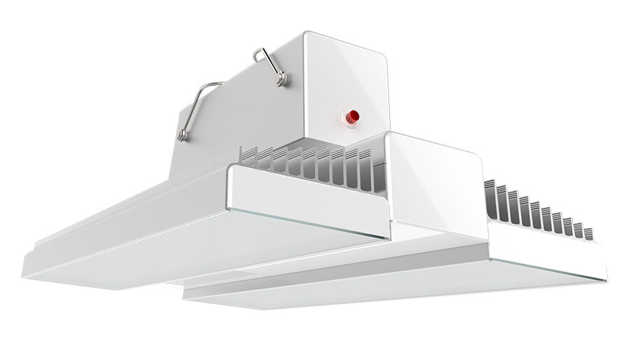 RAB RAIL150/E RAIL LED High Bay Light – 150W – 5000K – 20154 Lumens – 120-277V – Emergency Battery Backup – Aluminum/White Finish