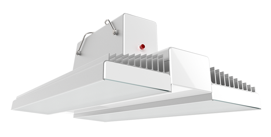 RAB RAIL175N/E RAIL LED High Bay Light – 175W – 4000K – 24421 Lumens – 120-277V – Emergency Battery Backup – Aluminum/White Finish