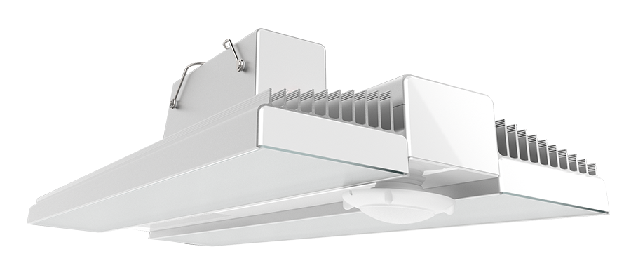 RAB RAIL225/PIR/E RAIL LED High Bay Light – 225W – 5000K – 34847 Lumens – 120-277V – PIR Occupancy Sensor – Emergency Battery Backup – Aluminum/White Finish