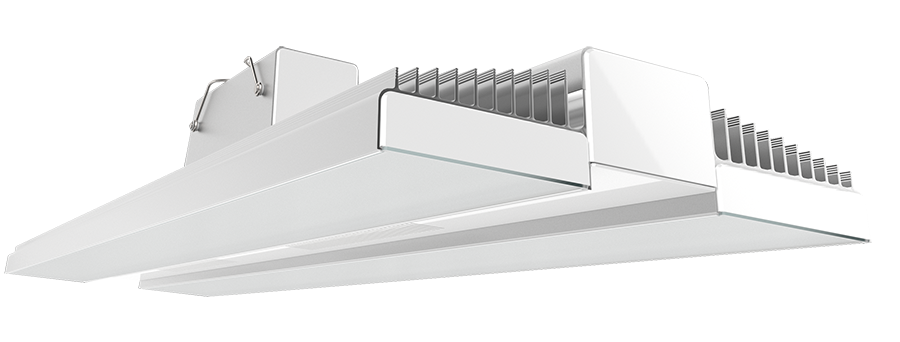 RAB RAIL400N/E RAIL LED High Bay Light – 400W – 4000K – 52894 Lumens – 120-277V – Emergency Battery Backup – Aluminum/White Finish
