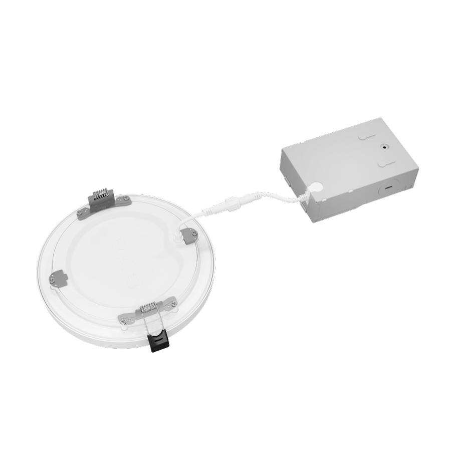 RAB ORB6 ORB 6 Inch Frameless Recessed Downlight – 9W – 5-CCT Selectable – Round – White Finish – Triac Dimmable – 120V – 1100 Lumens