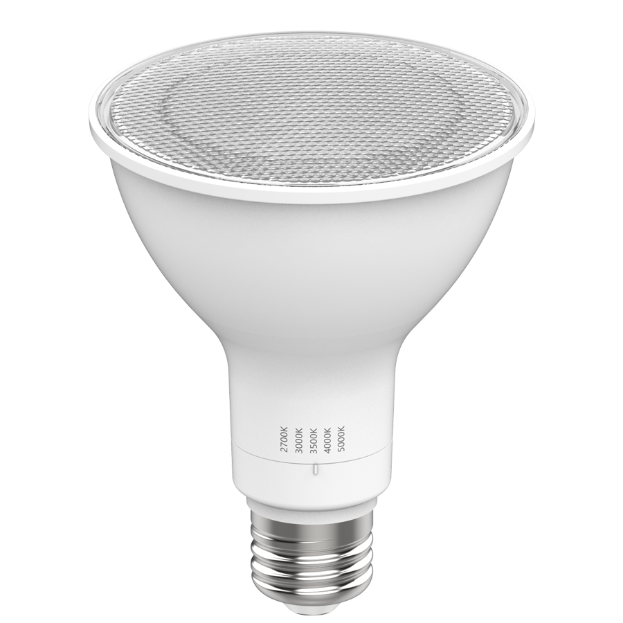 RAB PAR30LFA-15-9CCT-40D-DIM PAR30 Long Neck LED Lamp – 15W – 150W Equivalent – 40° Beam Angle – Selectable 2700K/3000K/3500K/4000K/5000K – 1800 Lumens – Dimmable – 120V