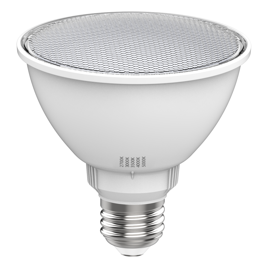 RAB PAR30SFA-11-9CCT-40D-DIM PAR30 Short Neck LED Lamp – 11W – 75W Equivalent – 40° Beam Angle – Selectable 2700K/3000K/3500K/4000K/5000K – 1000 Lumens – Dimmable – 120V
