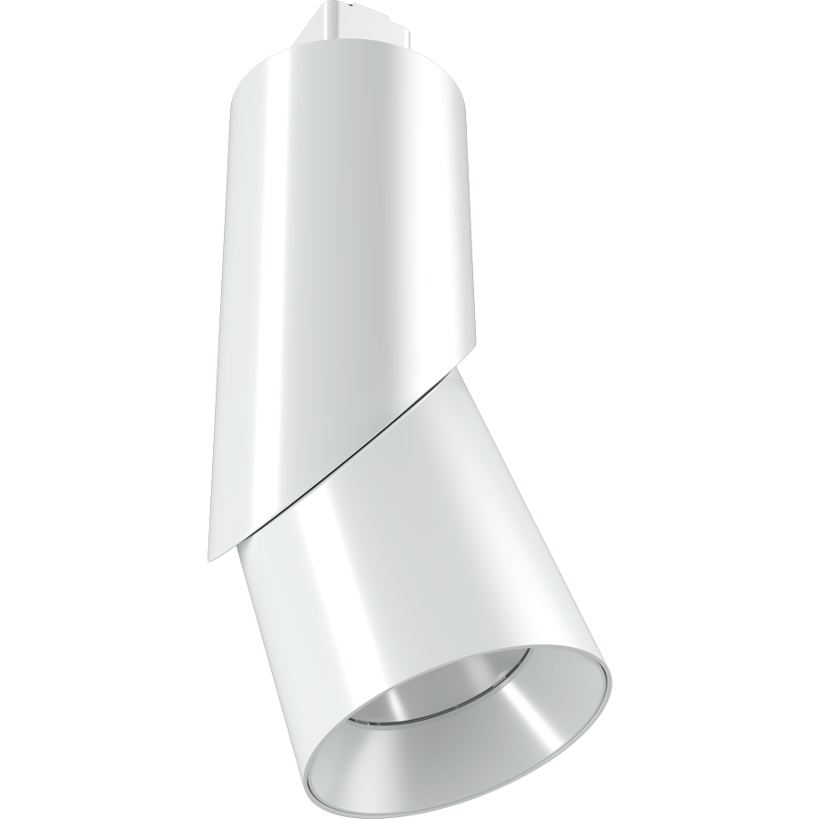 RAB PIVOTL PIVOT Track Light – Large – Selectable 10W/15W/20W – Selectable 2700K/3000K/3500K/4000K/5000K – 872-1765 Lumens – 120V – 36° Beam Angle – White Finish