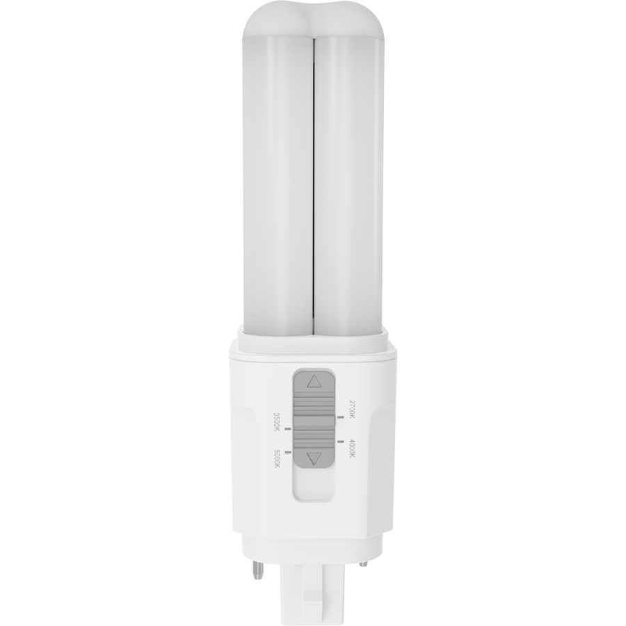 RAB PLC-5-O-8FA-HYB-G24D Omni LED Lamp – Type A+B Hybrid – 5.5W – Selectable 2700K/3000K/3500K/4000K – G24D Base – 120-277V Ballast Compatible – 720-800 Lumens