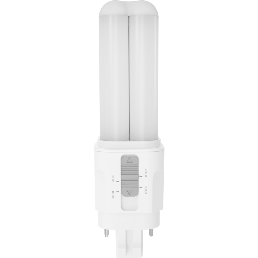 RAB PLC-5-O-8FA-HYB-GX23 Omni LED Lamp – Type A+B Hybrid – 5.5W – Selectable 2700K/3000K/3500K/4000K – GX23 Base – 120-277V Ballast Compatible – 720-800 Lumens