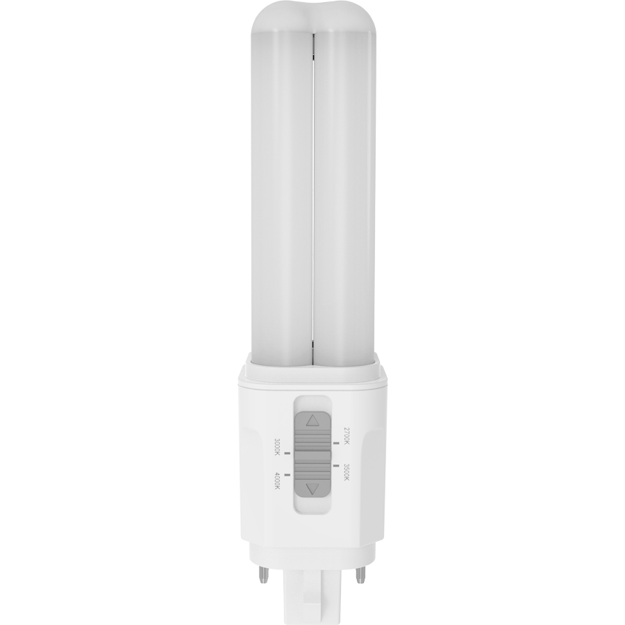 RAB PLC-7-O-8FA-HYB-G24Q Omni LED Lamp – Type A+B Hybrid – 7W – Selectable 2700K/3000K/3500K/4000K – G24Q Base – 120-277V Ballast Compatible – 800-860 Lumens