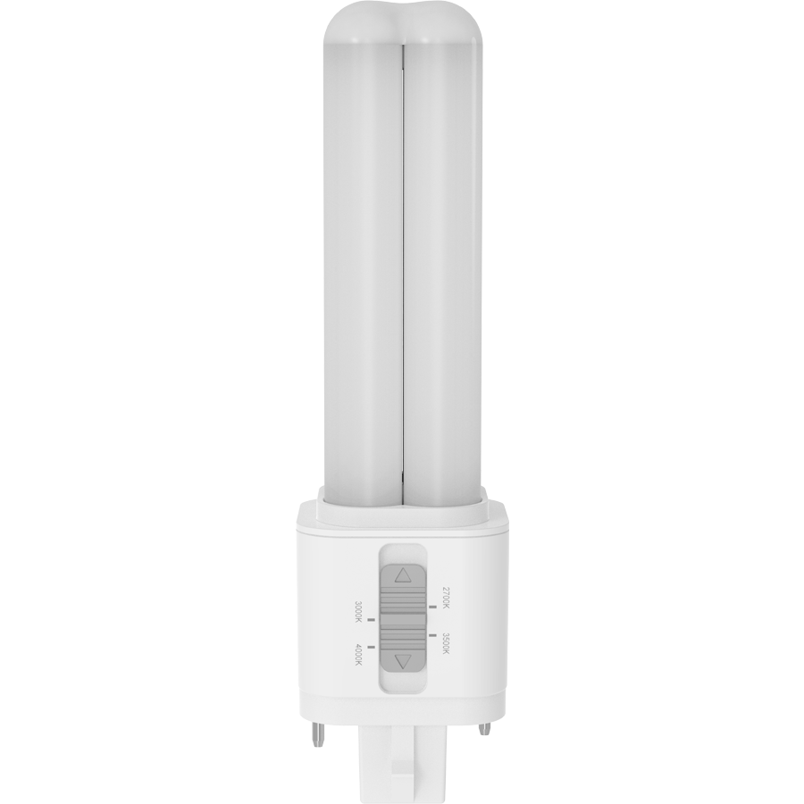 RAB PLC-7-O-8FA-HYB-GX32D Omni LED Lamp – Type A+B Hybrid – 7W – Selectable 2700K/3000K/3500K/4000K – GX32D Base – 120-277V Ballast Compatible – 850-900 Lumens