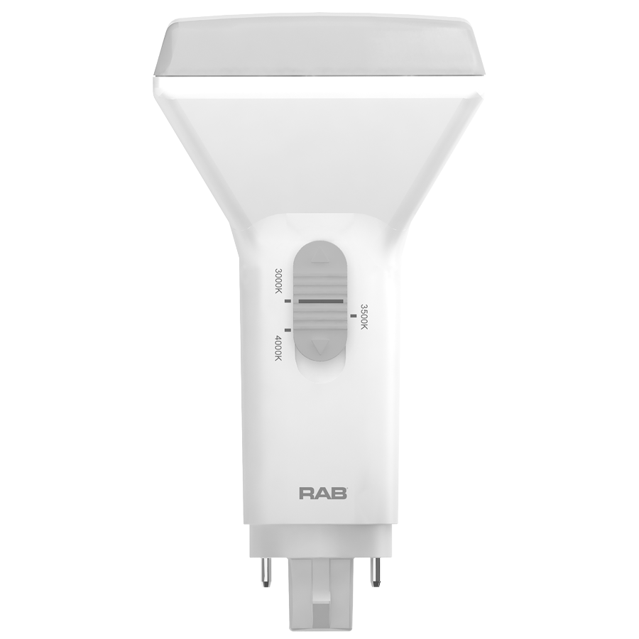 RAB PLC-8.5-V-8FA-HYB PLC Vertical LED Lamp – Type A+B Hybrid – 8.5W – Selectable CCT – G24D Base – 120-277V Ballast Compatible – 1100-1150 Lumens